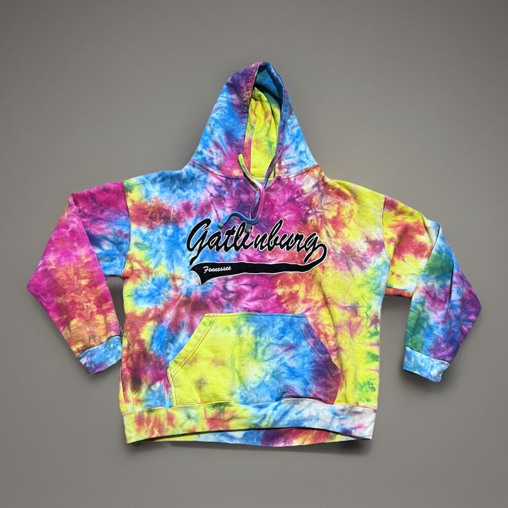 Gatlinburg Tennessee Hoodie Sweatshirt XL Hippie Boho Retro Tie Dye Sanjeev